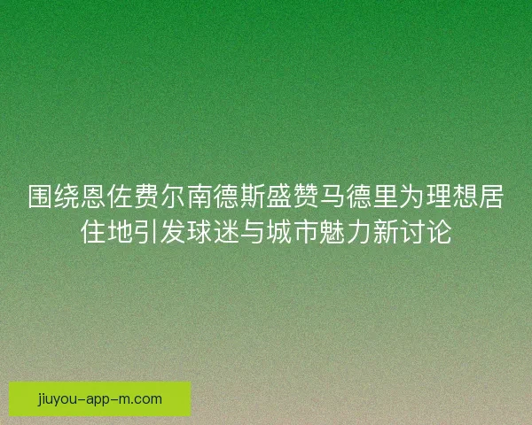 围绕恩佐费尔南德斯盛赞马德里为理想居住地引发球迷与城市魅力新讨论
